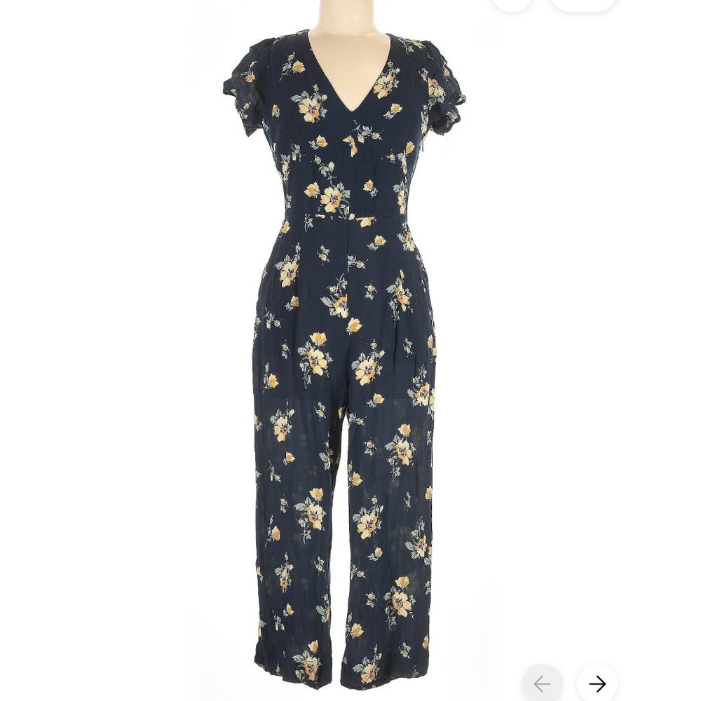 Abercrombie & Fitch Navy Floral Jumpsuit ( Like New)